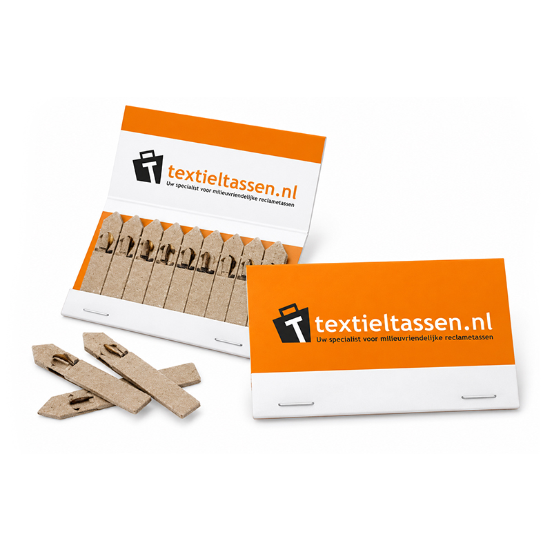 Card with 10 seed sticks